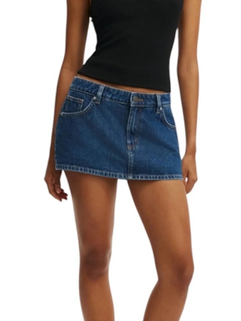 Cotton On Micro Denim Mini Skirt Skort Dark Rinse M 30